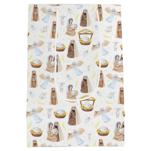 Nativiteit Baby Jesus Medium Gift Bag Medium Cadeauzakje (Achterkant)