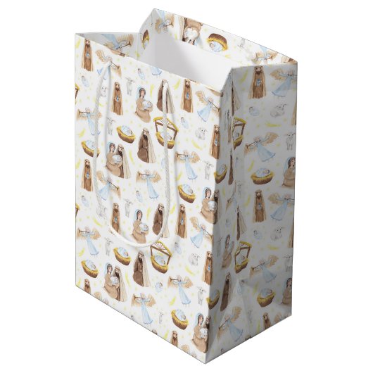 Nativiteit Baby Jesus Medium Gift Bag Medium Cadeauzakje (Achterkant Gekanteld)