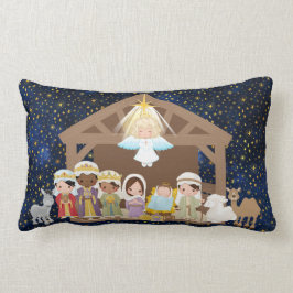 Nativiteit Baby Jesus Three Wise Mannen Stable Pil Kussen