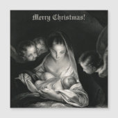 Nativiteit Baby Jesus Virgin Mary Angels Black Whi (Voorkant)