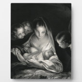 Nativiteit Baby Jesus Virgin Mary Angels Black Whi Fotoplaat (Voorkant)