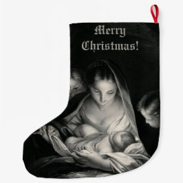 Nativiteit Baby Jesus Virgin Mary Angels Black Whi Grote Kerstsok