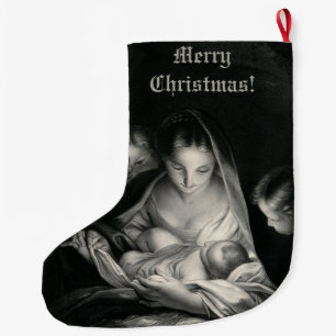 Nativiteit Baby Jesus Virgin Mary Angels Black Whi Grote Kerstsok