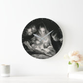 Nativiteit Baby Jesus Virgin Mary Angels Black Whi Grote Klok (Huis)