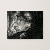 Nativiteit Baby Jesus Virgin Mary Angels Black Whi Legpuzzel (Horizontaal)