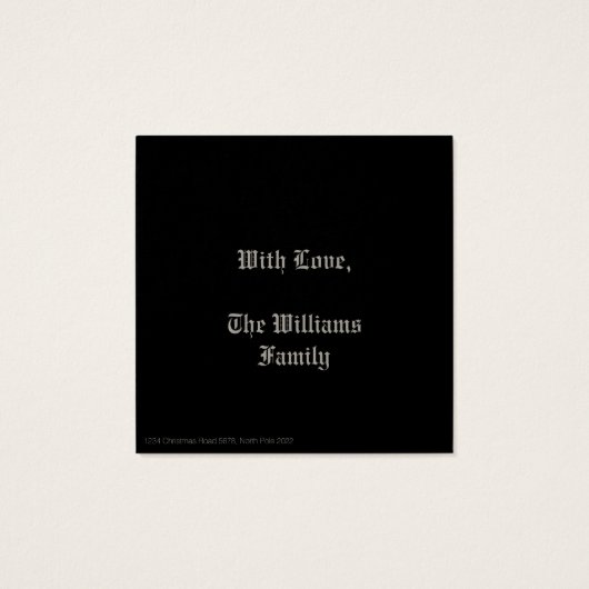 Nativiteit Baby Jesus Virgin Mary Angels Black Whi Vierkante Visitekaartjes (Achterkant)