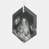 Nativiteit Baby Jesus Virgin Mary Angels Kerstmis Glas Ornament (Voorkant links)