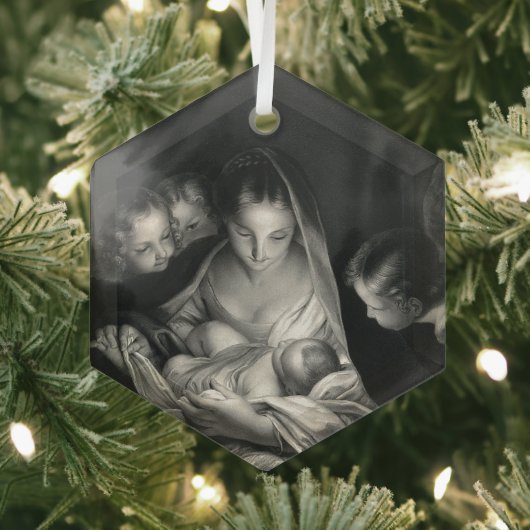 Nativiteit Baby Jesus Virgin Mary Angels Kerstmis Glas Ornament (Insitu)