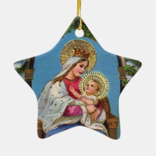 Nativiteit bij Madonna en kind Keramisch Ornament (Achterkant)