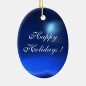 NATIVITEIT, BLAUW EN GOUD Gem steen Keramisch Ornament (Achterkant)