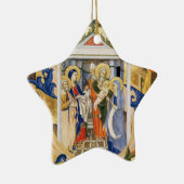 NATIVITEIT, BLAUWE STAR EN GOLD Gem stone Keramisch Ornament (Rechts)
