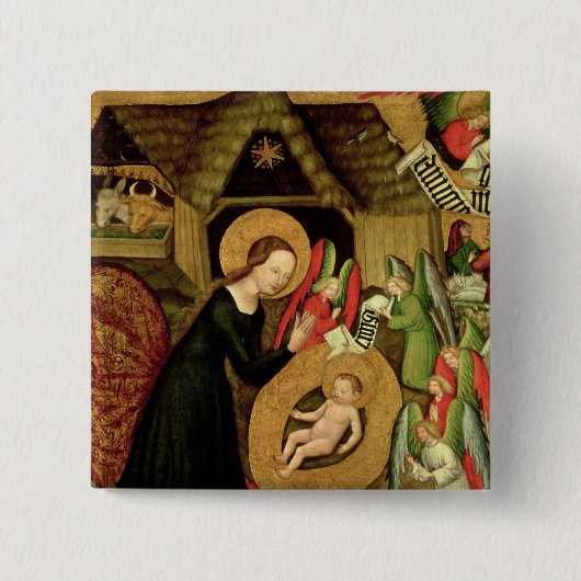 Nativiteit, c.1425 vierkante button 5,1 cm (Voorkant)