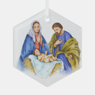 Nativiteit Christelijke Jezus Birth Glas Ornament