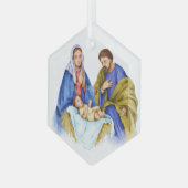 Nativiteit Christelijke Jezus Birth Glas Ornament (Voorkant links)