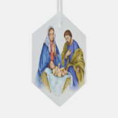 Nativiteit Christelijke Jezus Birth Glas Ornament (Voorkant Rechts)