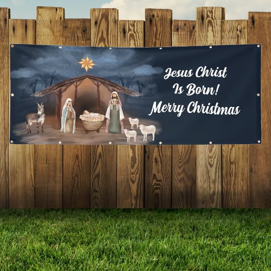 Nativiteit Christelijke kerst met pretkerst Spandoek