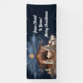 Nativiteit Christelijke kerst met pretkerst Spandoek (Verticaal)
