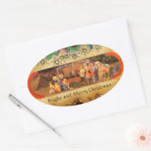 NATIVITEIT CHRISTMAS PARCHMENT/ADORATIE MAGI OVALE STICKER (Envelop)