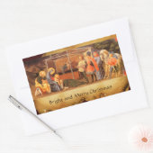 NATIVITEIT CHRISTMAS PARCHMENT/ADORATIE MAGI RECHTHOEKIGE STICKER (Envelop)