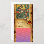 NATIVITEIT CHRISTMAS PARCHMENT / Adoratie van Magi Feestdagenkaart (Voorkant / Achterkant)