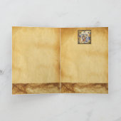 NATIVITEIT CHRISTMAS PARCHMENT Blue Gem Feestdagen Kaart (Binnen)