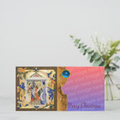 NATIVITEIT CHRISTMAS PARCHMENT Blue Gem Feestdagenkaart (Staand voorkant)