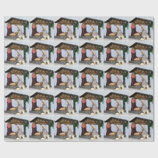 Nativiteit - Creche-kerstkledij Cadeaupapier (Vlak)