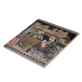 Nativiteit, detail van de levensduur van de maagd tegeltje (Zijkant)