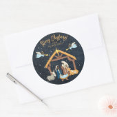 Nativiteit Donkere huidskleur kerstmis Ronde Sticker (Envelop)