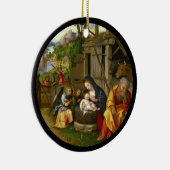 Nativiteit en Child Angels c1515 Keramisch Ornament (Rechts)