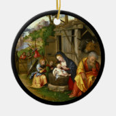 Nativiteit en Child Angels c1515 Keramisch Ornament (Voorkant)