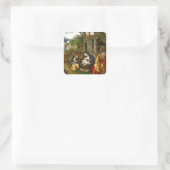 Nativiteit en Child Angels c1515 Vierkante Sticker (Tas)