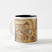 Nativiteit en de verheerlijking van de Magi Tweekleurige Koffiemok (Voorkant links)