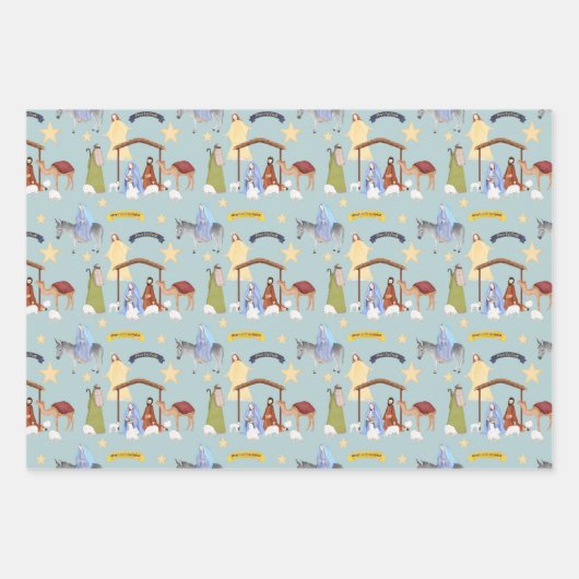 Nativiteit en drie Mannen Inpakpapier Vel (Voorkant 3)