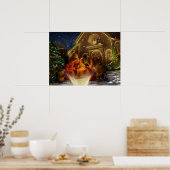 Nativiteit en kerk - De geboorte van Christus Poster (Keuken)