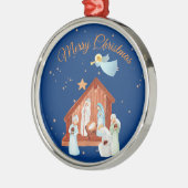 Nativiteit en Kerstmis Metalen Ornament (Links)