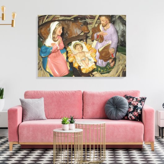 Nativiteit foto van Manger op omwikkeld canvas (Insitu (Woonkamer))
