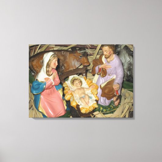 Nativiteit foto van Manger op omwikkeld canvas (Voorkant)