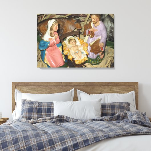 Nativiteit  foto van Manger op omwikkeld canvas Afdruk (Insitu (Slaapkamer))
