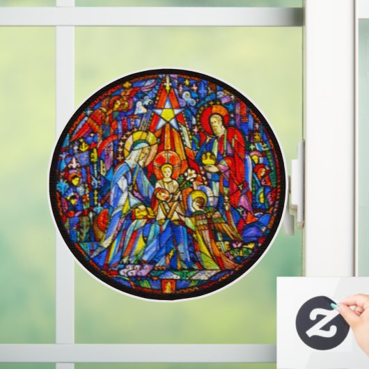 Nativiteit gestileerde Glas in lood stijl Raamsticker (Huis)