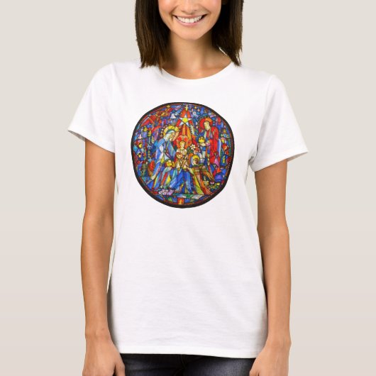 Nativiteit gestileerde Glas in lood stijl T-shirt (Voorkant)