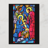 Nativiteit Glas in lood Kerstmis Feestdagenkaart (Voorkant)