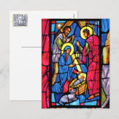 Nativiteit Glas in lood Kerstmis Feestdagenkaart (Voorkant / Achterkant)