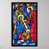 Nativiteit Glas in lood Kerstmis Poster (Voorkant)