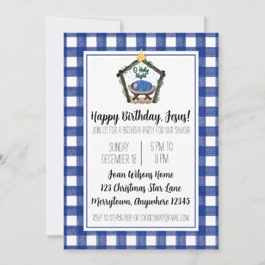 Nativiteit Happy Birthday Jesus Kerstfeest Bedankkaart (Voorkant)