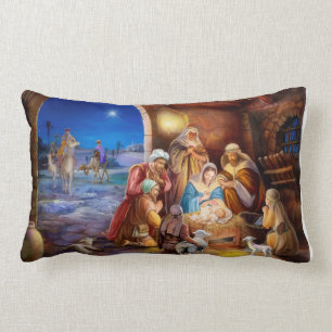 nativiteit, heilig nachtschilderij kussen