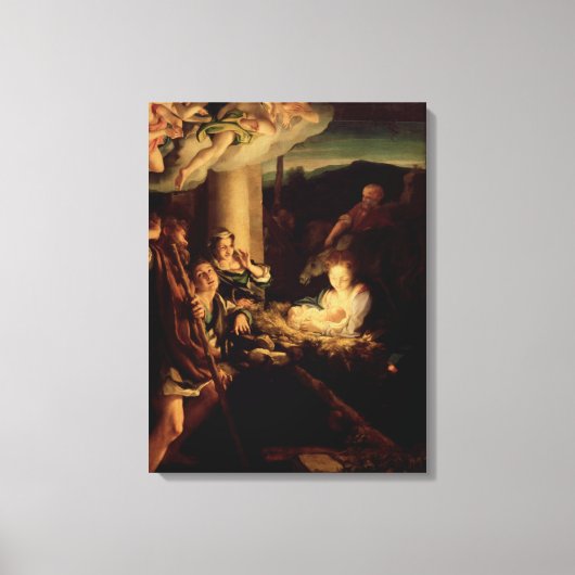 Nativiteit - Heilige nacht - Correggio - Renaissan Canvas Afdruk (Voorkant)