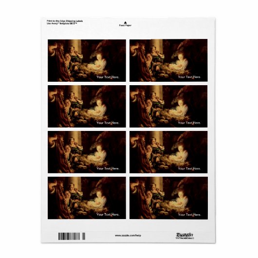 Nativiteit - Heilige nacht - Correggio - Renaissan Etiket (Full Sheet)