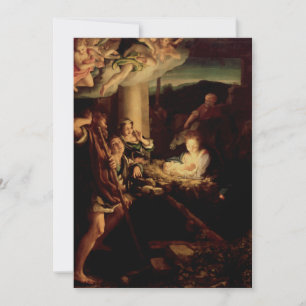 Nativiteit - Heilige nacht - Correggio - Renaissan Feestdagenkaart