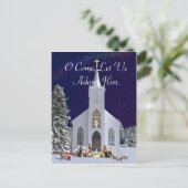 Nativiteit in de kerk briefkaart (Staand voorkant)